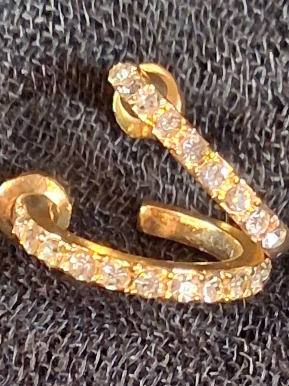 Gold Tone Rhinestone Jewelry Set Tennis Bracelet Pendant Necklace Earrings 3pc - Picture 3 of 9